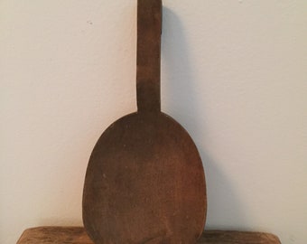 Antique Handmade Wooden Spoon: Primitive Kitchen Decor
