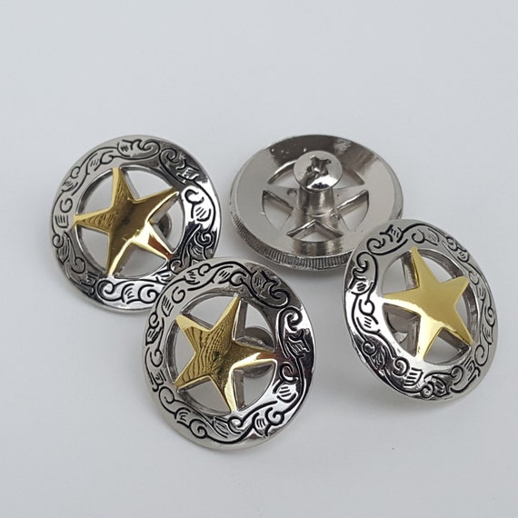 Concho 1 Silver/Gold - Engraved Star