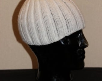 DJ style hat made of cotton in white (Ben, DJ hat, beanie)