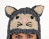 Mützentier - UNIKAT - handgefertigte lustige Mütze in Katzenform für Erwachsene