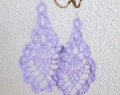 lilac crochet earrings
