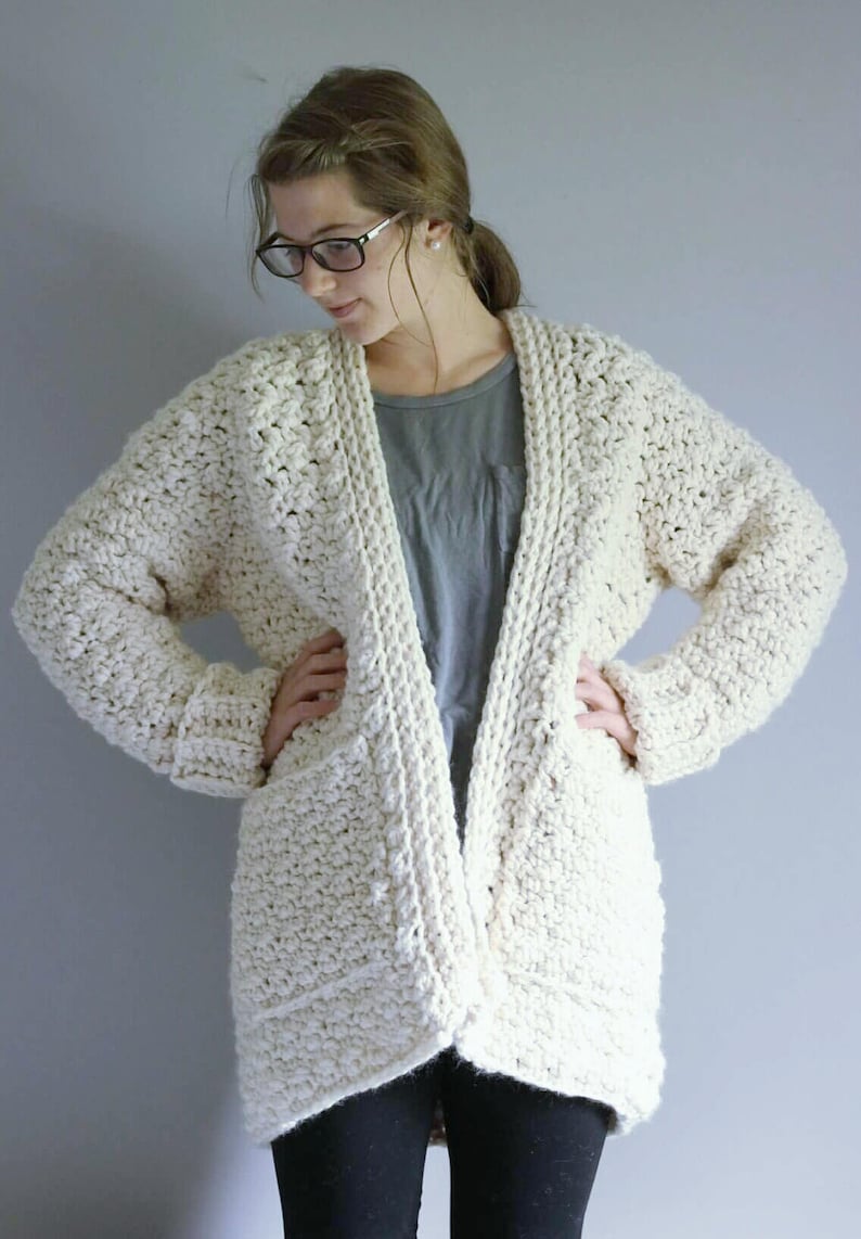 Cloud Cardigan Pattern Crochet Pattern Super Chunky Cardigan Etsy
