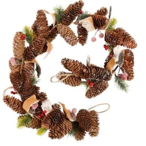 Christmas Pinecone and Berries Garland Decoration 105cm Fireplace Garland Bunting Mantlepiece Christmas Home Decor n