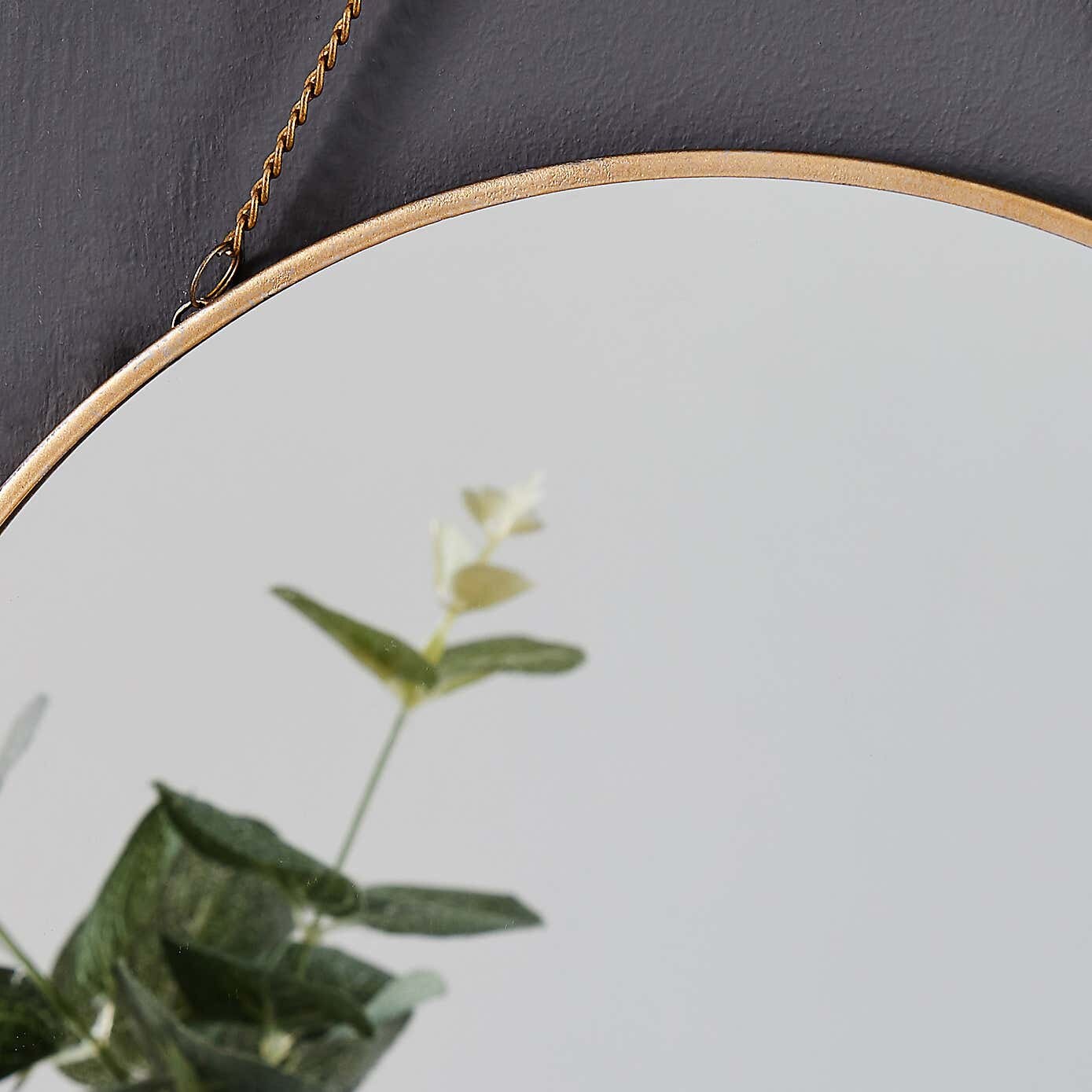 Gold Metal Chain Hanging Mirror Boho Decorative Mirror Round Etsy UK