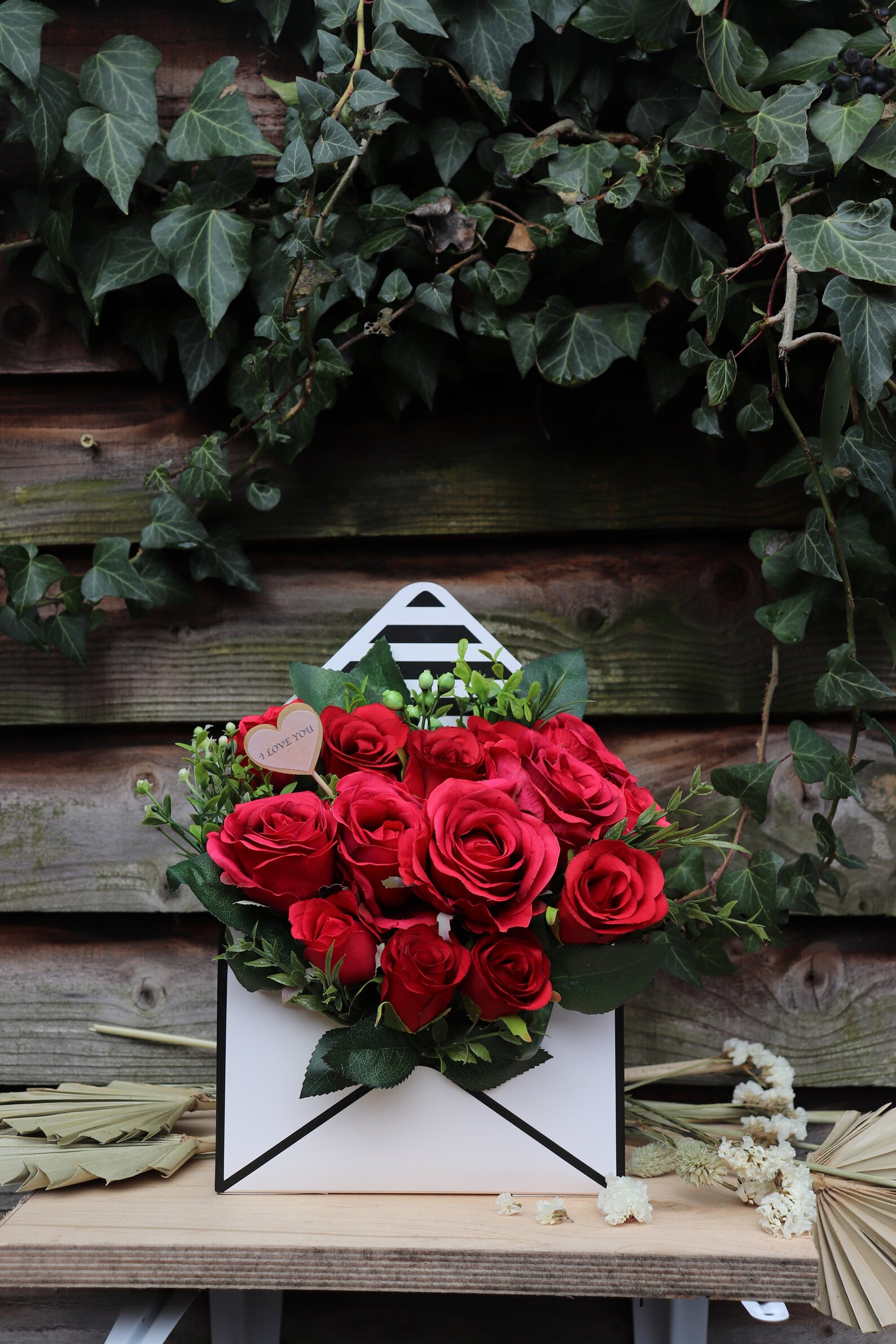 Personalised Valentine's Day Artificial Flower Arrangement Etsy