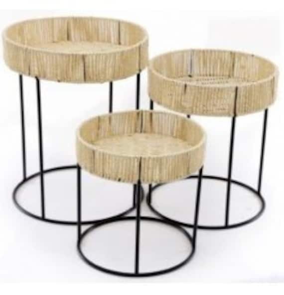 Side Tables Set Of 3 Boho Home Decor Woven Table - Home Decorators Collection Conrad Coffee Table Side Tables Set Of 3 Boho Home Decor Woven Table - Home Decorators Collection Conrad Coffee Table
