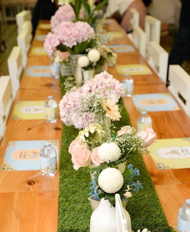 Easter Faux Grass Table Runner Roll Grass Matt Peter Rabbit Etsy