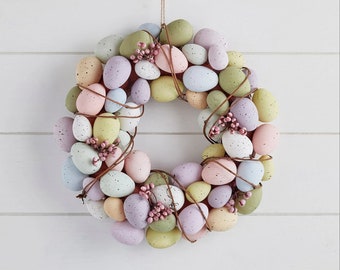 Easter Egg Door Wreath EasterPastel Colour Wreath Front Door Wreath Pastel Easter Wreath Spring Wreath Easter Home Decor