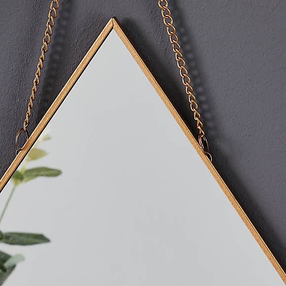 Gold Metal Chain Hanging Mirror Boho Decorative Mirror Round Etsy UK