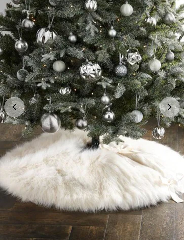 Faux Fur Christmas Tree Garland Shaggy Faux Snow Sheepskin Strand