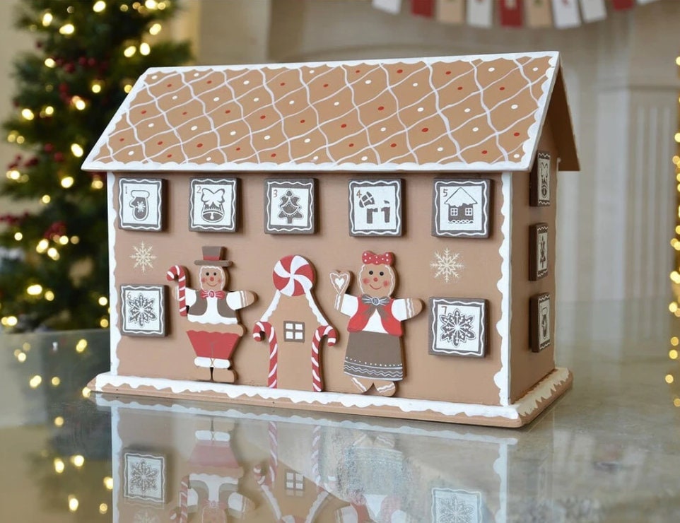 24 Drawer Christmas Wooden Advent Calendar Gingerbread House - Etsy Finland