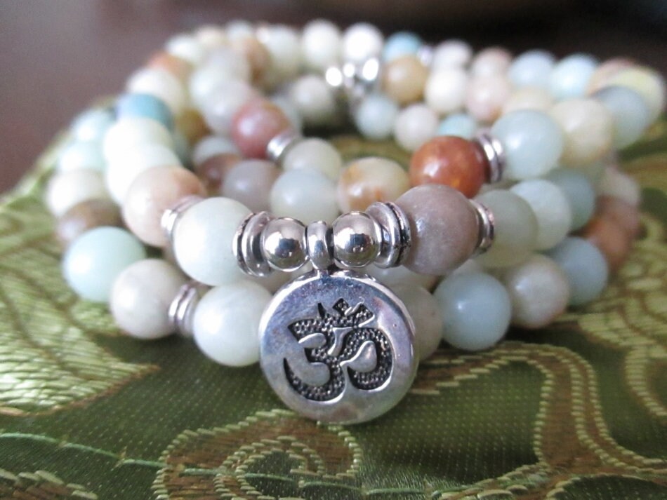 Mala en Amazonite - Élastique Pampille Om