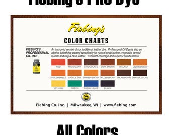 Fiebings Suede Dye Colour Chart