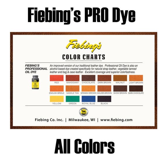 Fiebings Suede Dye Colour Chart