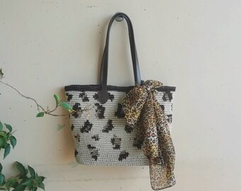 Animal crochet bag / everyday bag / leopard fantasy bag / gift