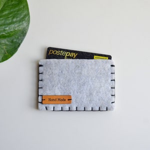 Portacarte, portafogli, porta documenti, organizzatore di carte, mini, portafoglio sottile, portafoglio feltro lana eco, stile minimalista