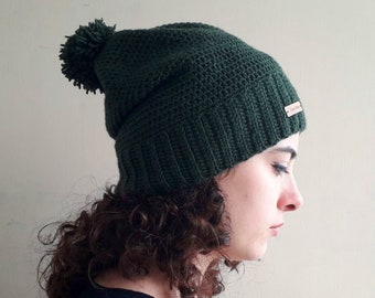 Unisex chapeau au crochet fait main / chapeau vert fait main