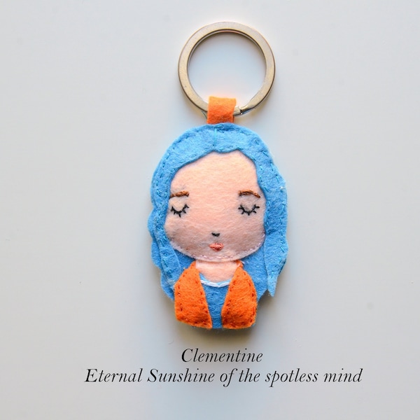Eternal Sunshine of the Spotless Mind/Clementine/felt keychain/sympathetic gift/Cinema/Valentine's Day gift