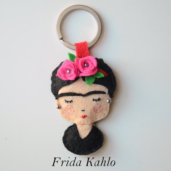 Frida Kahlo / llavero de fieltro / lindo regalo / amantes del arte / favores de fiesta