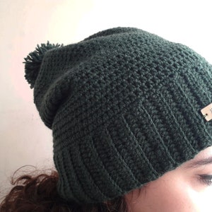 Unisex handmade crochet hat/ handmade green hat image 8