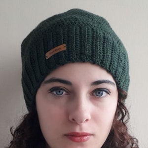 Unisex handmade crochet hat/ handmade green hat image 3