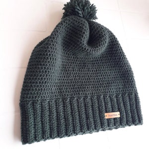 Unisex handmade crochet hat/ handmade green hat image 4