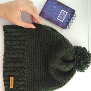 Unisex handmade crochet hat/ handmade green hat image 10