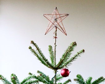 Puntale per albero di Natale con stella in rame