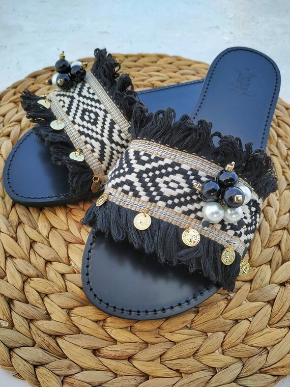 boho slide sandals