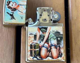 Encendedor militar vintage abatible, nuevo