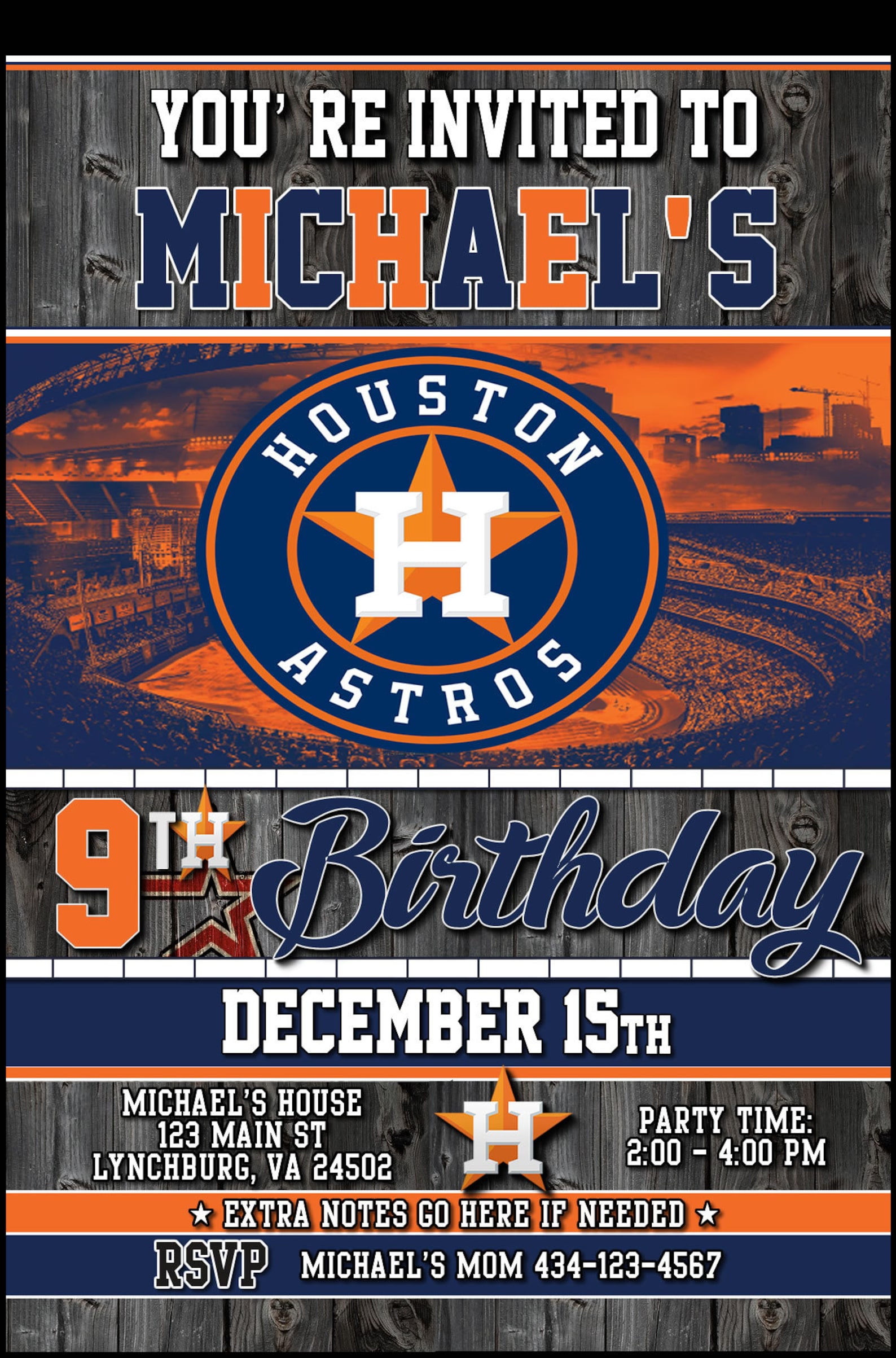 Custom Houston Astros Logo 5x7 Printable Birthday Party Etsy