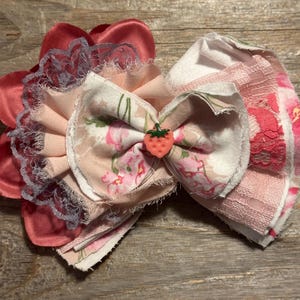 Strawberry Hair Bow | Strawberry | Pink | Pink Hair Bow | Strawberry Birthday | Party | Photo Shoot  | Over the Top Hair Bow | Hair Bow