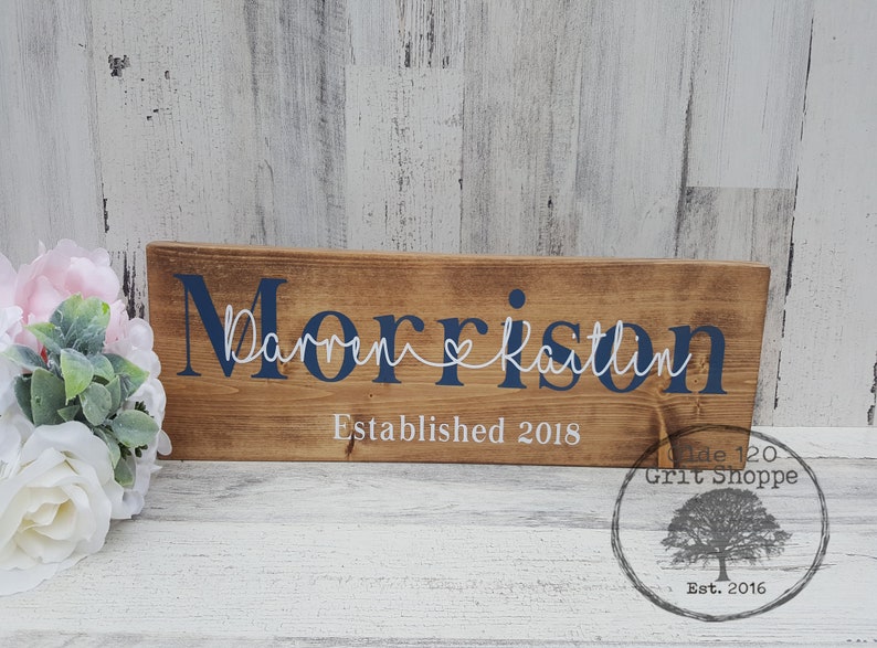 Family Name Wood Sign Custom Anniversary Gift Family Wall Decor Sign With Names Rustic Home Decor Newlywed Gift Anniversary Gift Home Living Home Decor Senerval Eu