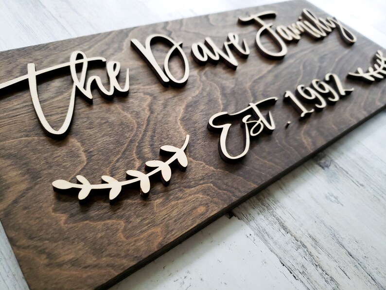3 D Wood Sign Family Name Sign Custom Wood Sign Etsy