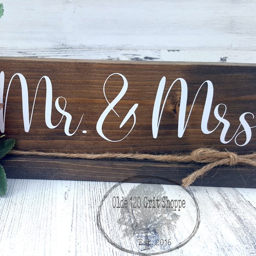 Rustic Mr and Mrs Sign Wedding Sweetheart Table Decor Large Mr Etsy