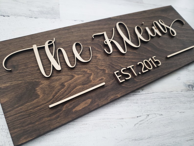 Last Name Sign | Custom Sign | Established Sign | Personalized Rustic Gift | Wedding Gift | 3 D Sign | Family Name Sign | 3 D wood Sign 