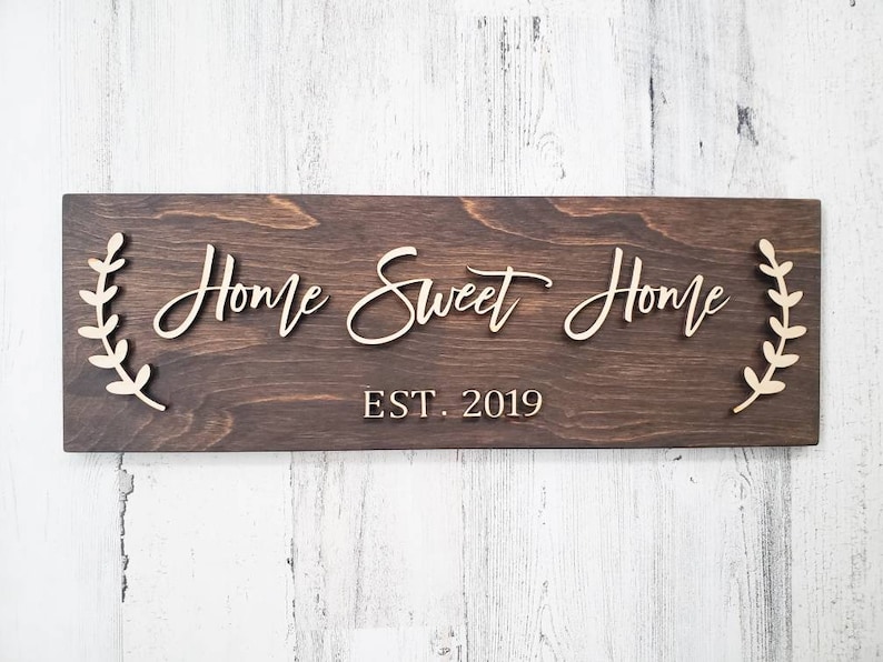 Wood name Sign Wedding Gift Cyber Monday 3D wood Sign housewarming gift Mothers day Gift Established Sign Home sweet home sign