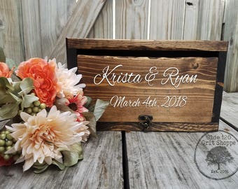 Wedding Card Box with Slot and Latch | Rustic Wedding Card Holder | Wedding card Box | Advice Box | wishing well | Money Box | Black Friday