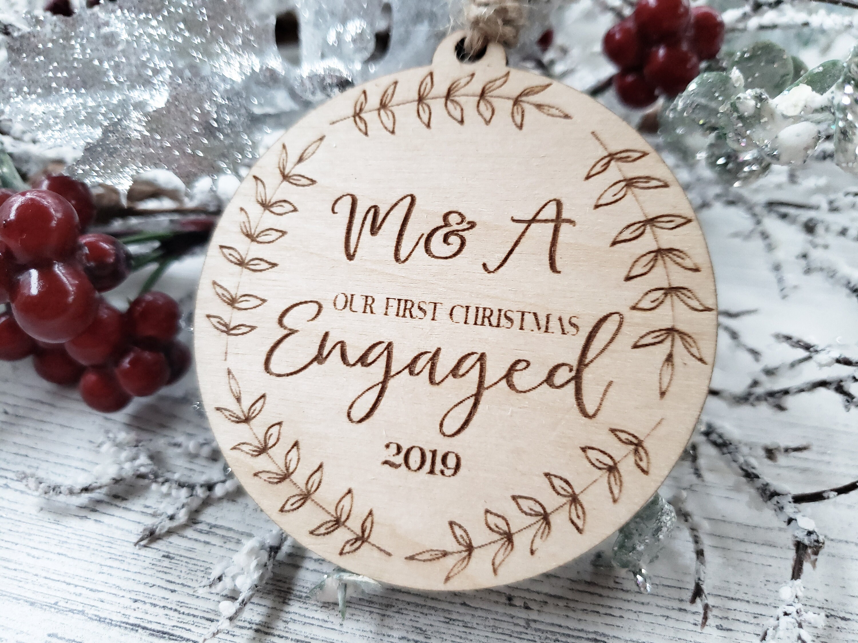 Newly engaged ornament First christmas engaged engagement Etsy