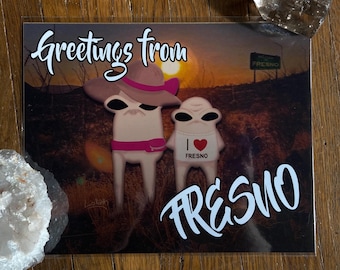 Welcome To Fresno 8 x 10 Original Art Print