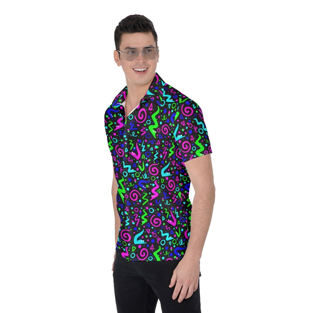 Electric Wormz Button Down Tee Etsy Uk
