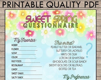 Gift Exchange Questionnaire | Etsy