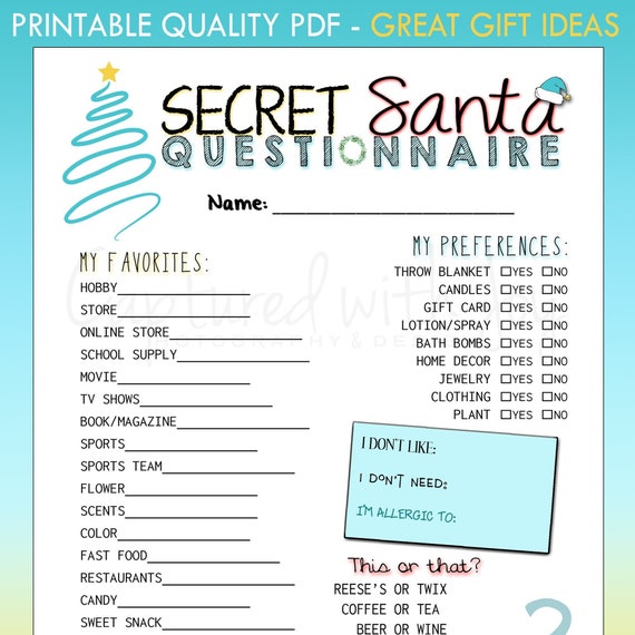 How to do a Secret Santa Draw at Work with Free Printables - 2023