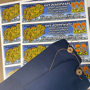 Gift Certificates for Brooklyn Tattoo