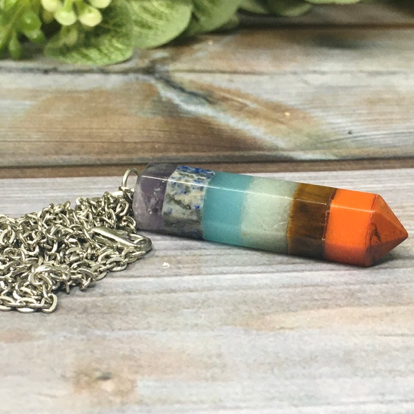 Chakra Reiki Pendulum Necklace, Reiki Pendulum, Pendulum, Chakra Healing, Reiki Healing, Divination, Psychic Tools, Divination Tool, Scrying