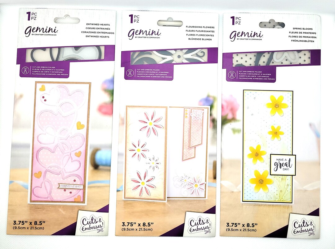 3-pc Cut & Emboss Folder Set Spring Blooms, Entwined Hearts ...