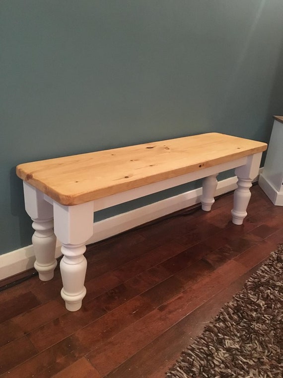 Dining Bench Farmhouse Style Legs Rustic Shabby Chic Table Etsy