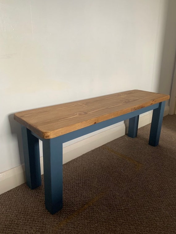Dining Bench Chunky Style Legs Rustic Shabby Chic Table Etsy