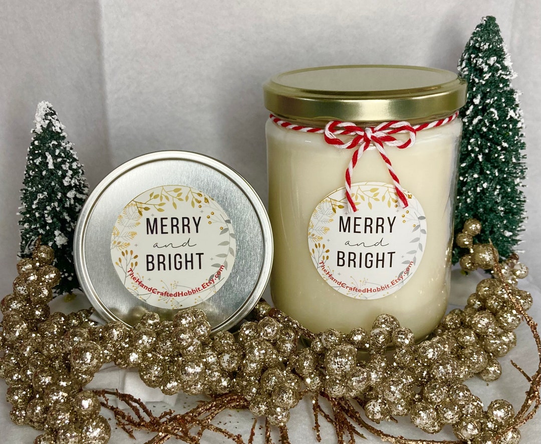 Merry & Bright Soy Wax Candle Etsy