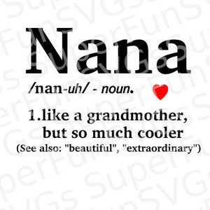 Nana Description Cuttable Design DXF, png, eps, SVG